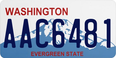 WA license plate AAC6481
