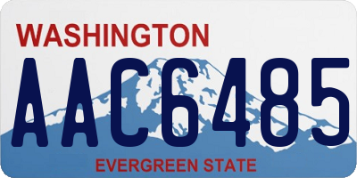 WA license plate AAC6485