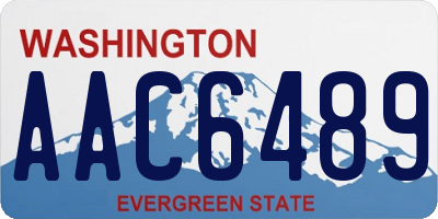 WA license plate AAC6489