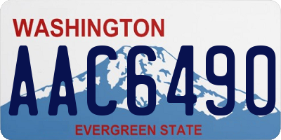 WA license plate AAC6490