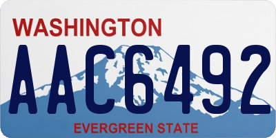 WA license plate AAC6492