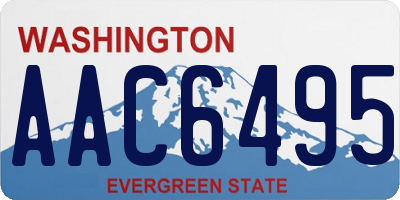 WA license plate AAC6495