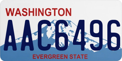 WA license plate AAC6496