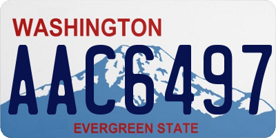 WA license plate AAC6497