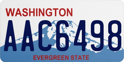 WA license plate AAC6498