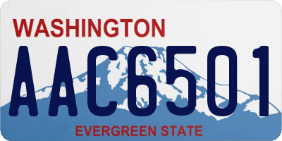 WA license plate AAC6501