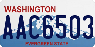 WA license plate AAC6503
