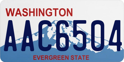 WA license plate AAC6504