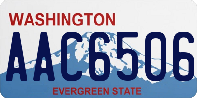 WA license plate AAC6506