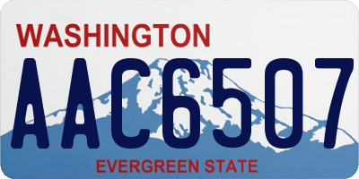 WA license plate AAC6507