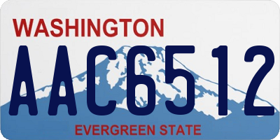 WA license plate AAC6512
