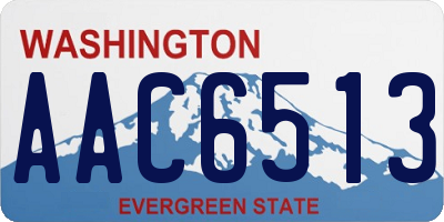 WA license plate AAC6513