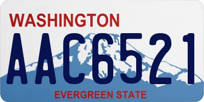WA license plate AAC6521