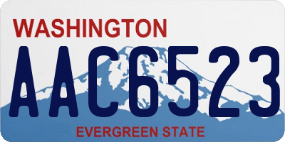 WA license plate AAC6523
