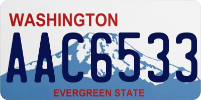 WA license plate AAC6533