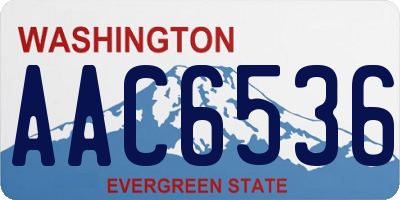 WA license plate AAC6536