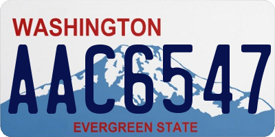 WA license plate AAC6547