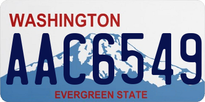 WA license plate AAC6549