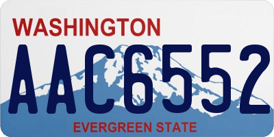 WA license plate AAC6552