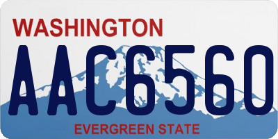 WA license plate AAC6560