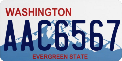 WA license plate AAC6567