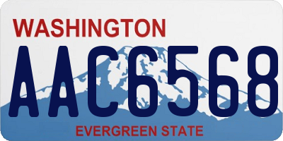 WA license plate AAC6568
