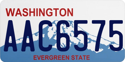 WA license plate AAC6575