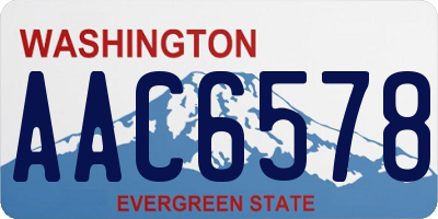 WA license plate AAC6578