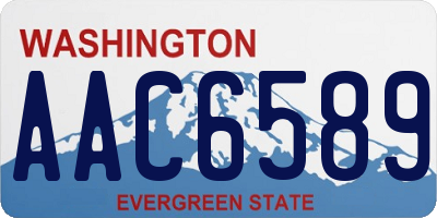 WA license plate AAC6589