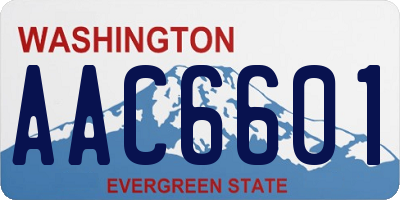WA license plate AAC6601