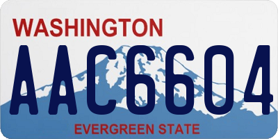 WA license plate AAC6604