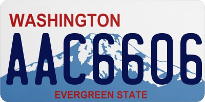 WA license plate AAC6606