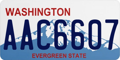 WA license plate AAC6607
