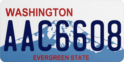 WA license plate AAC6608