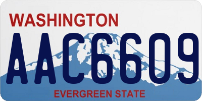 WA license plate AAC6609