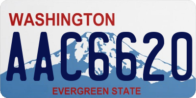 WA license plate AAC6620