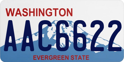 WA license plate AAC6622
