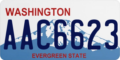 WA license plate AAC6623