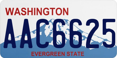 WA license plate AAC6625