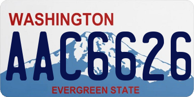 WA license plate AAC6626