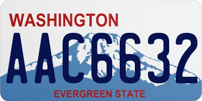 WA license plate AAC6632