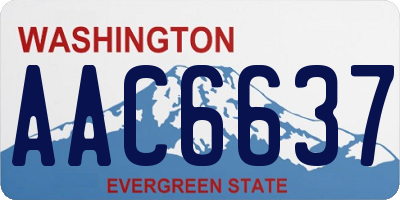WA license plate AAC6637