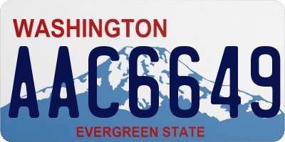 WA license plate AAC6649
