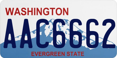 WA license plate AAC6662