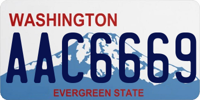WA license plate AAC6669
