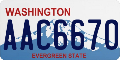 WA license plate AAC6670