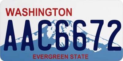 WA license plate AAC6672