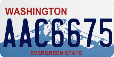 WA license plate AAC6675