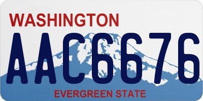WA license plate AAC6676