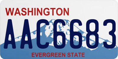 WA license plate AAC6683